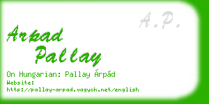 arpad pallay business card